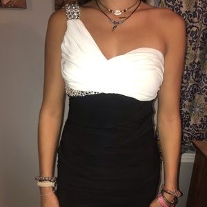 Black and white dance dress